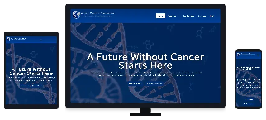 Site institucional da fundação mundial do câncer (WCF)